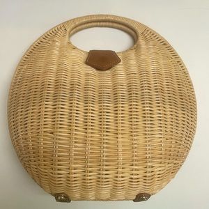 J McLaughlin Natural Wicker Victoria Handbag